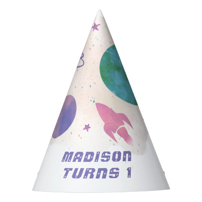 Chapeaux De Fêtes Espace extra-atmosphérique Planète rose et violet  (Devant)