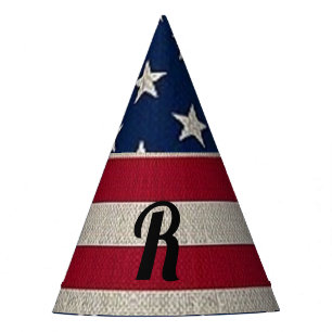 Chapeaux De Fêtes États-Unis Patriotique Américain Drapeau Lin Monog