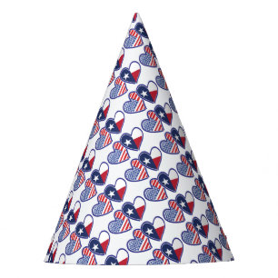 Chapeaux De Fêtes États-Unis-Texas-Coeur-Drapeau