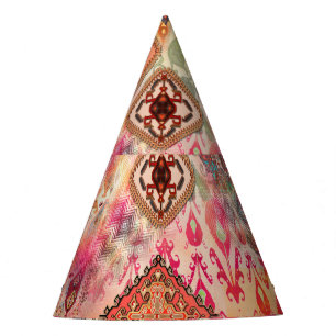 Chapeaux De Fêtes Ethnic Digital Abstrait Motif sans fil