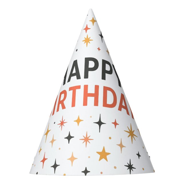 Chapeaux De Fêtes Étoile Moderne Rétro Joyeux Anniversaire (Devant)