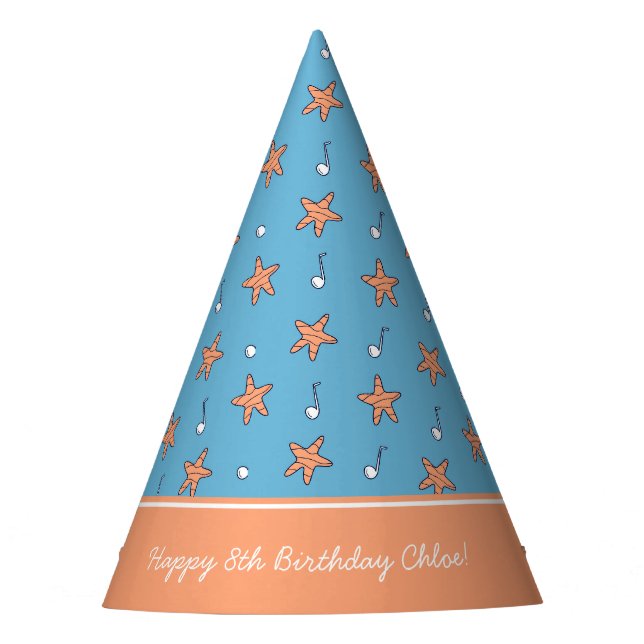 Chapeaux De Fêtes Etoiles balnéaires et notes musicales Joyeux anniv (Devant)