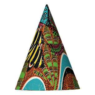 Chapeaux De Fêtes Fabric africain : Patchwork d'animaux sauvages.