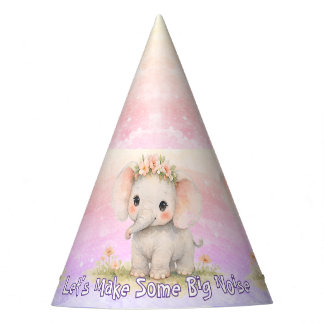Chapeaux De Fêtes Faites du bruit Éléphant Fille premier anniversair