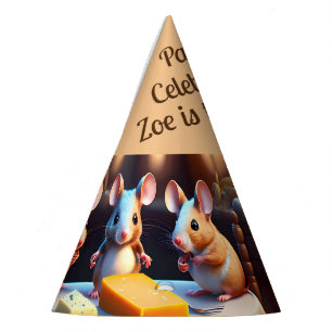 Chapeaux De Fêtes Famille de souris à la table à manger, Anniversair