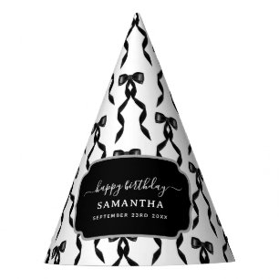 Chapeaux De Fêtes Fancy Aquarelle Noir Bow Anniversaire