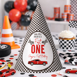 Chapeaux De Fêtes Fast One Race Car Boy 1ère fête d'anniversaire