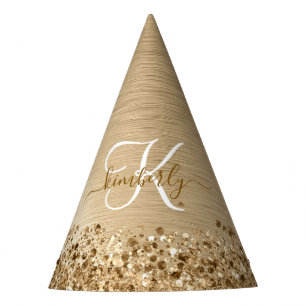Chapeaux De Fêtes Faux Gold brossé Parties scintillant métallique Im
