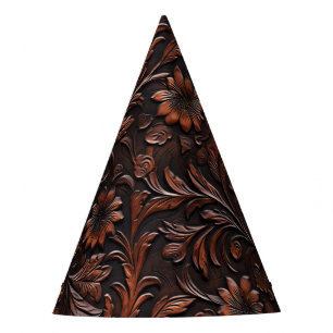 Chapeaux De Fêtes Faux Sud-Ouest Brown Fleurs de vache en cuir