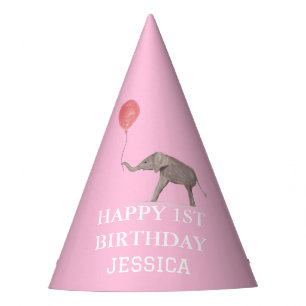 Chapeaux De Fêtes Fête d'anniversaire 1ère année Fille Enfants Rose