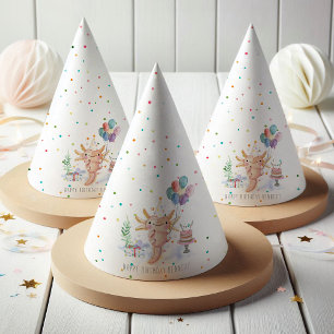 Chapeaux De Fêtes Fête d'anniversaire adorable à l'aquarelle avec Ax