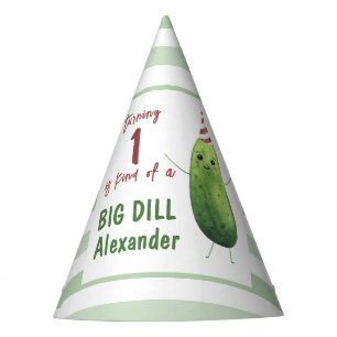 Chapeaux De Fêtes Fête d'anniversaire au concombre à l'aquarelle Big