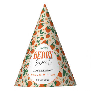 Chapeaux De Fêtes Fête d'anniversaire Berry Sweet Strawberry 1 an