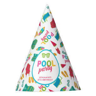 Chapeaux De Fêtes Fête d'anniversaire Colorée en Piscine Été Mignon