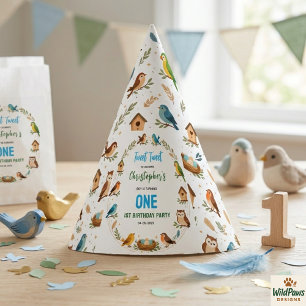 Chapeaux De Fêtes Fête d'anniversaire de 1 an des oiseaux mignons –