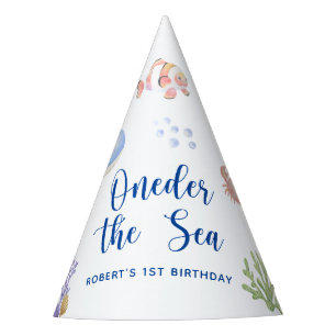 Chapeaux De Fêtes Fête d'anniversaire de 1 an sous la mer à l'aquare