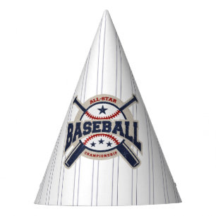 Chapeaux De Fêtes Fête d'anniversaire de baseball Sport All Star Ble