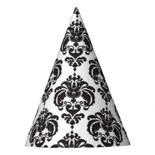 Chapeaux De Fêtes Fête d'anniversaire de fille Glamour Damassé Noir 