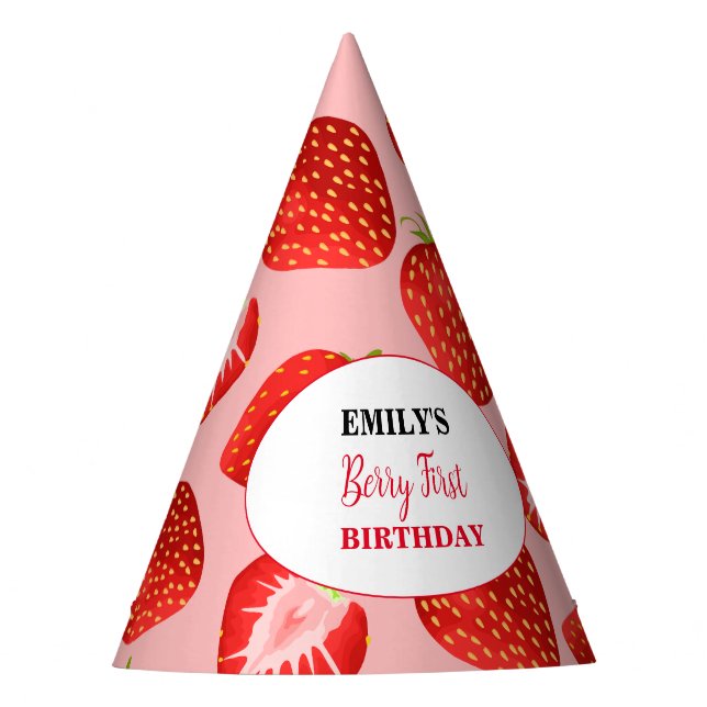 Chapeaux De Fêtes Fête d'anniversaire de la fraise | Berry Sweet (Devant)