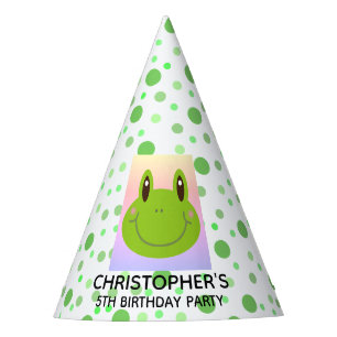 Chapeaux De Fêtes Fête d'anniversaire de la grenouille personnalisée