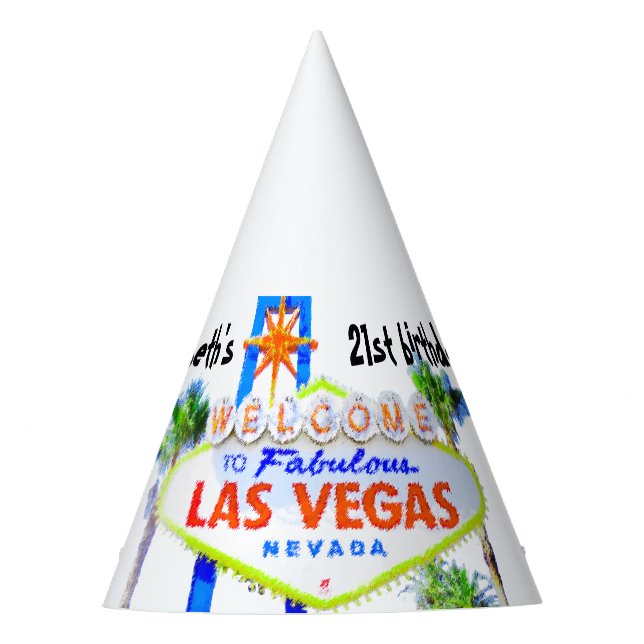 Chapeaux De Fêtes Fête d'anniversaire de Las Vegas personnalisée (Devant)