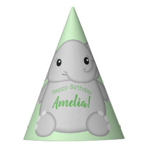 Chapeaux De Fêtes Fête d'anniversaire de l'éléphant vert
