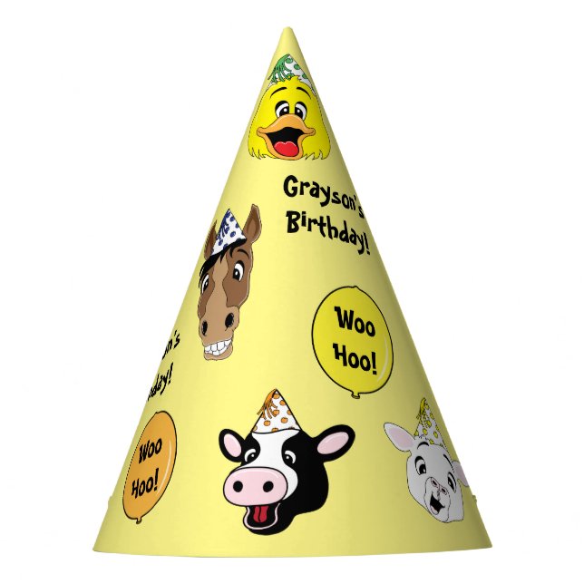 Chapeaux De Fêtes Fête d'anniversaire des animaux de ferme (Devant)