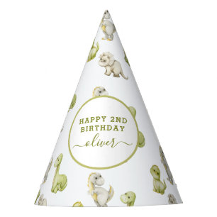 Chapeaux De Fêtes Fête d'anniversaire dinosaure à l'aquarelle pour e