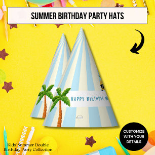 Chapeaux De Fêtes Fête d'anniversaire double thème d'été pour enfant