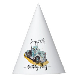 Chapeaux De Fêtes Fête d'anniversaire garçon camion semi-remorque bl