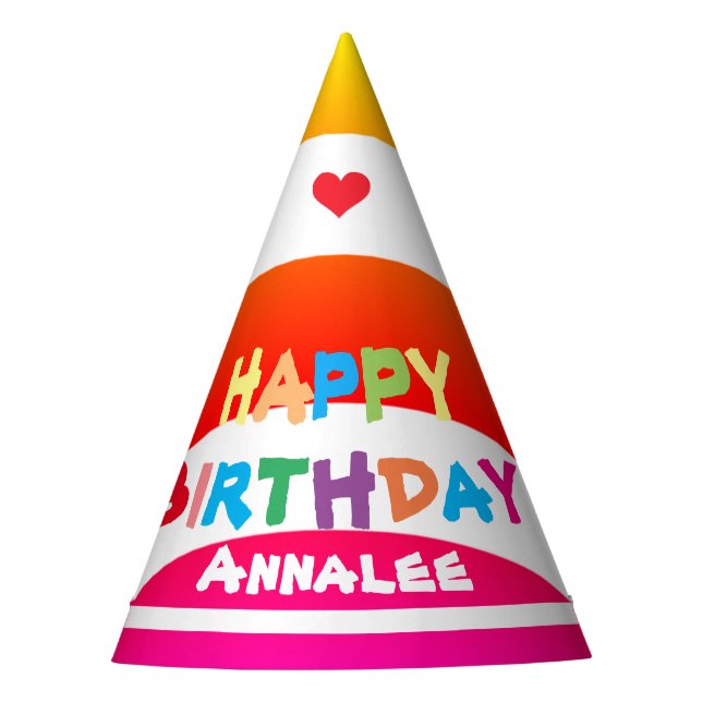 Chapeaux De Fêtes Fête d'anniversaire Nom personnalisé Cool mignon (Devant)