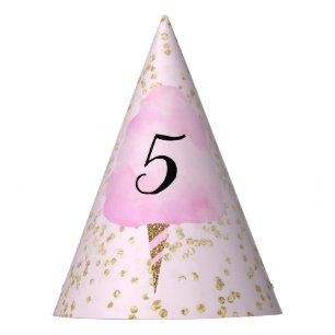 Chapeaux De Fêtes Fête d'anniversaire rose de confettis de sucrerie