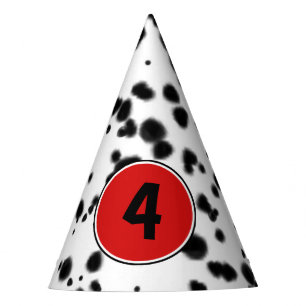 Chapeaux De Fêtes Fête d'anniversaire Taches dalmatiennes Noir Blanc