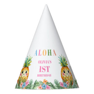 Chapeaux De Fêtes Fête d'anniversaire tropicale enfant aloha 1 an