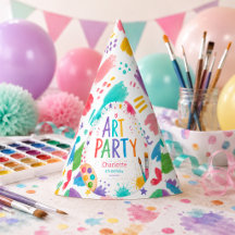 Fête d'art colorée pour enfants 6e anniversaire pe