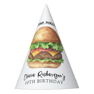 Chapeaux De Fêtes Fête de hamburger aquarelle Anniversaire