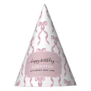 Chapeaux De Fêtes Fête de l'Aquarelle rose Bow Anniversaire