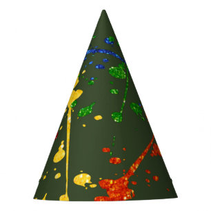 Chapeaux De Fêtes Fête de paintball pailleté peinture éclaboussée