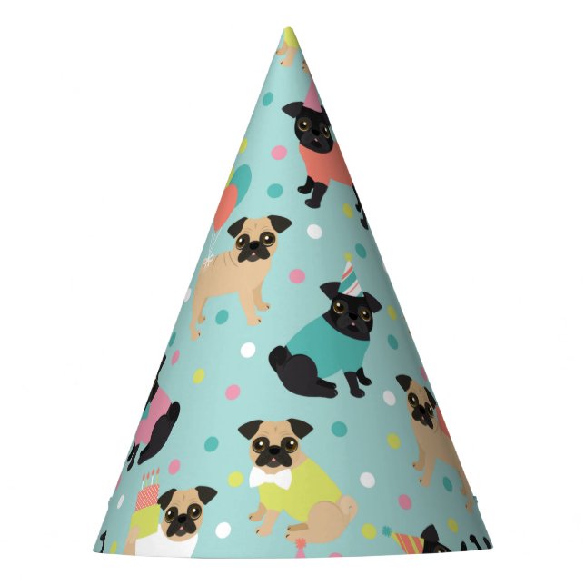 Chapeaux De Fêtes Fête de Pug Birthday (Devant)