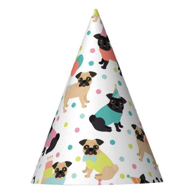 Chapeaux De Fêtes Fête de Pug Birthday (Devant)