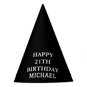 Chapeaux De Fêtes Fête du 21e anniversaire Noir Adulte