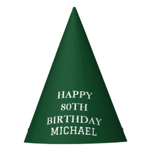 Chapeaux De Fêtes Fête du 80e anniversaire Vert Adulte
