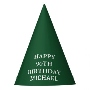 Chapeaux De Fêtes Fête du 90e anniversaire Vert Adulte