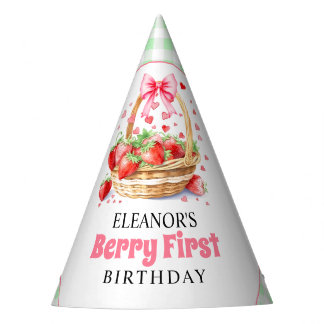 Chapeaux De Fêtes Fête du premier anniversaire aux fraises et à la m