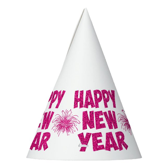 Chapeaux De Fêtes feu rose heureux de la nouvelle année (Gauche)
