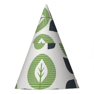 Chapeaux De Fêtes Feuilles Abstraits rétro : Style Vintage sans fail