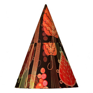 Chapeaux De Fêtes Feuilles d'automne : motif transparent foncé.