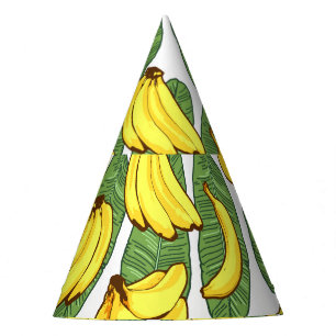 Chapeaux De Fêtes Feuilles de bananes : Motif de fruits tropicaux