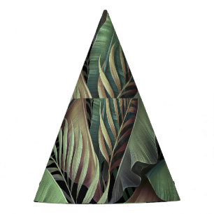 Chapeaux De Fêtes Feuilles de palmiers tropicaux, illustration 3D de