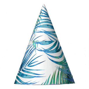 Chapeaux De Fêtes Feuilles tropicaux de palmiers, aquarelle motifs f